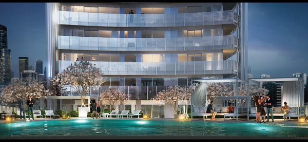 Lakeside Condos in Toronto offer luxurious waterfront living with a stunning pool area and modern