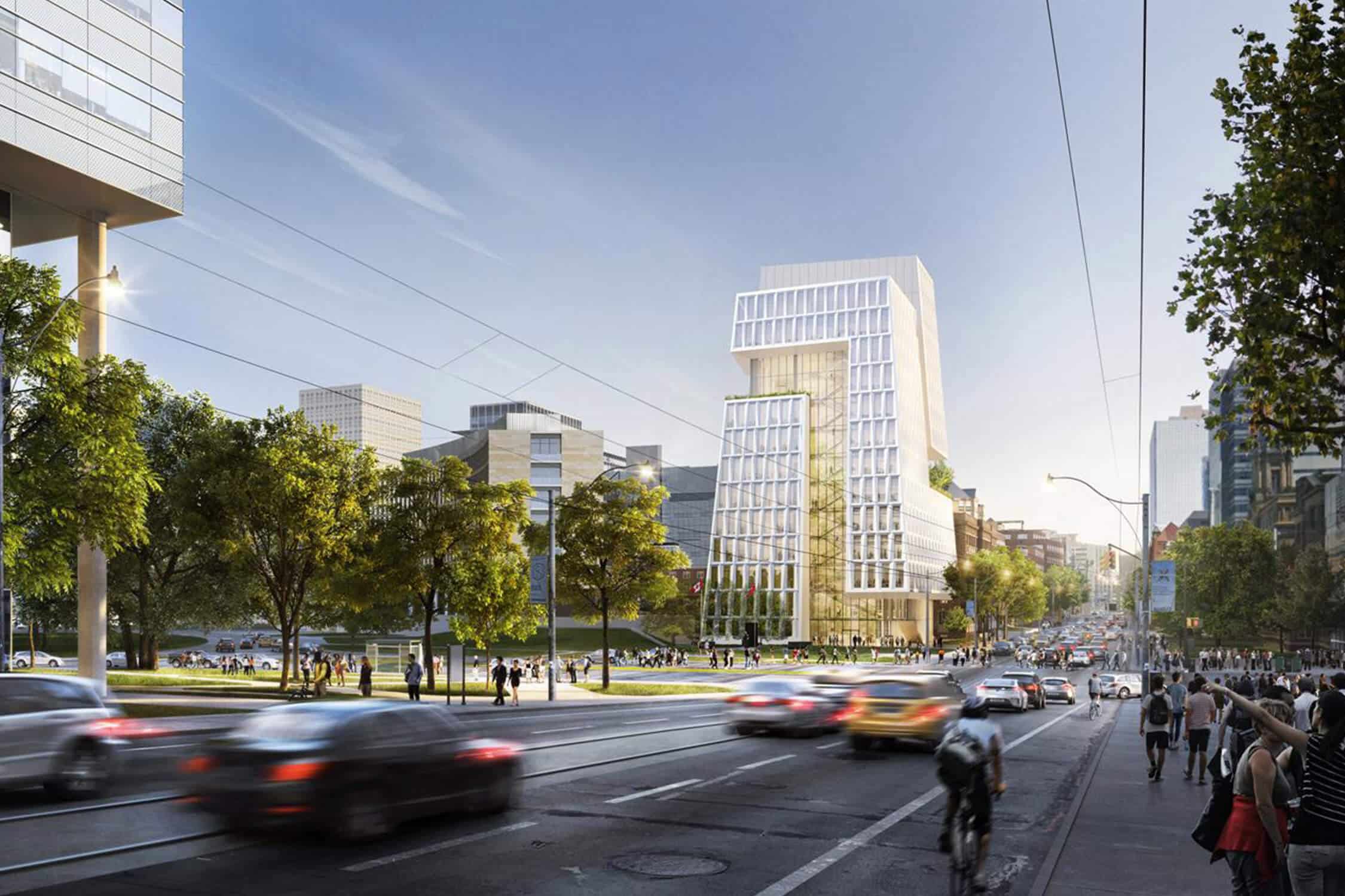 Architectural rendering of the University Avenue Innovation Centre in Toronto, designed by Teeple Architects