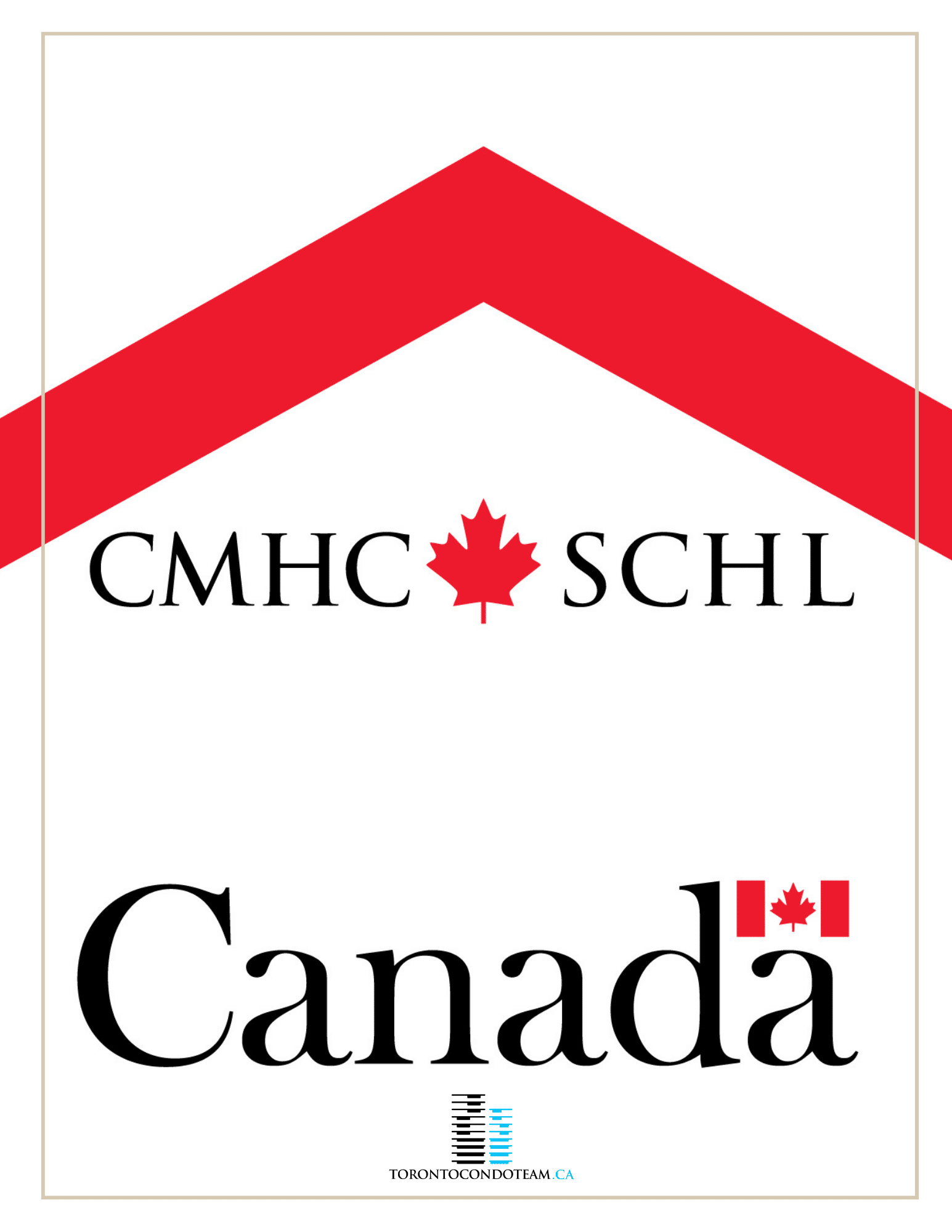 CMHC logo and Canadian flag graphic illustrating CMHC insurance fees and mortgage calculations for Toronto