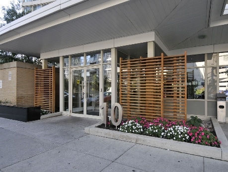 Exterior view of 3 Navy Wharf Court, a CityPlace condo building in Toronto, showcasing