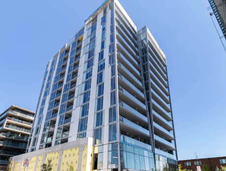 Modern condo building in Toronto’s East End, showcasing a desirable residential property featured in Toronto