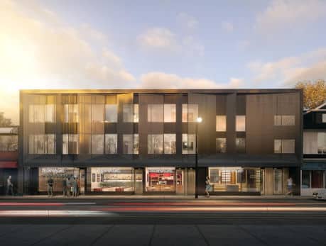 Modern condo building at 377 Broadview Avenue in Toronto's East End, showcasing vibrant East End