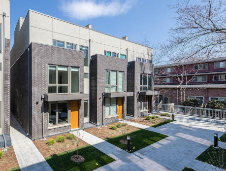 Modern townhomes at 32 Curzon Street in Toronto's East End, showcasing contemporary architecture and stylish