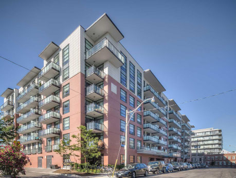 Modern condo building at 88 Colgate Avenue in Toronto's East End, showcasing desirable features