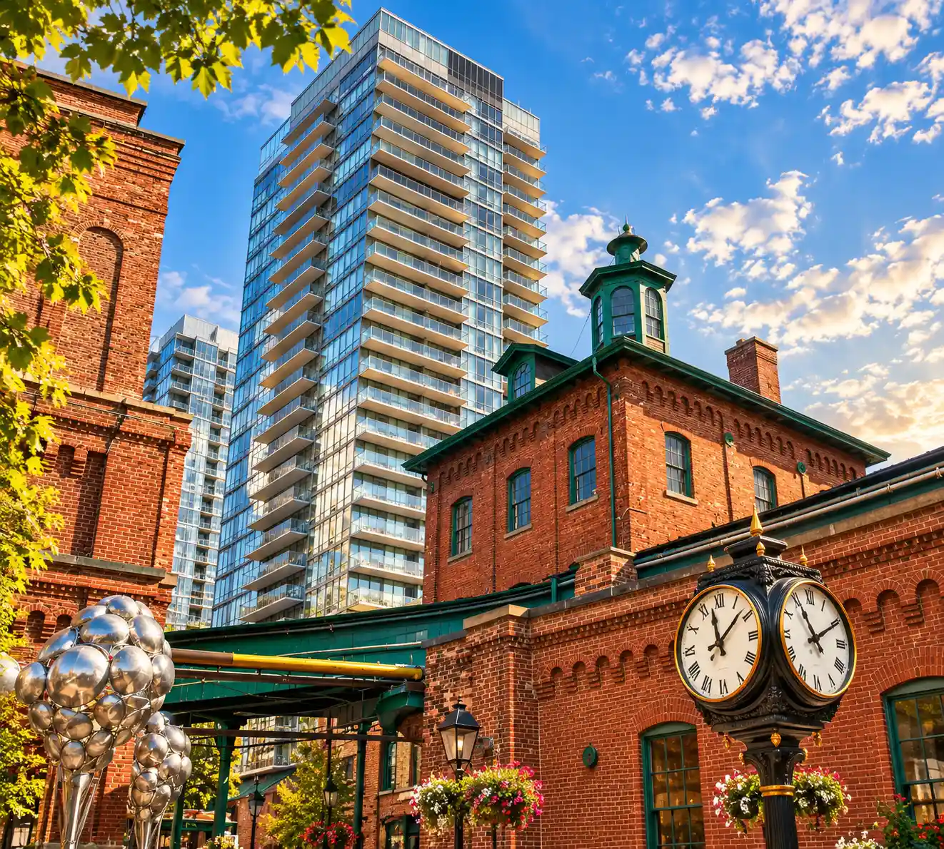 Distillery District condo buildings in Toronto