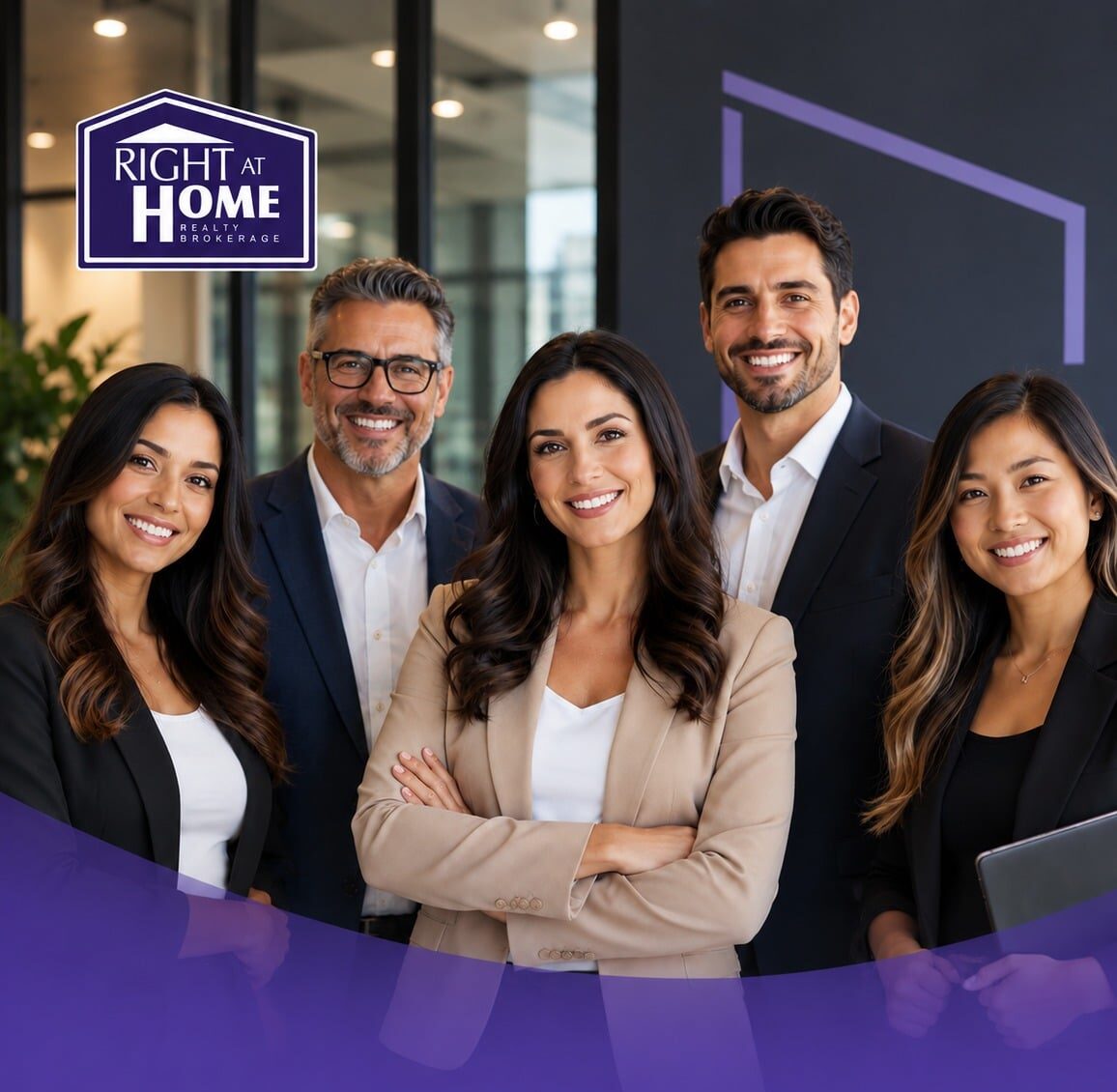 The Toronto Condo Team, part of Right At Home Realty brokerage, smiles confidently, representing expert