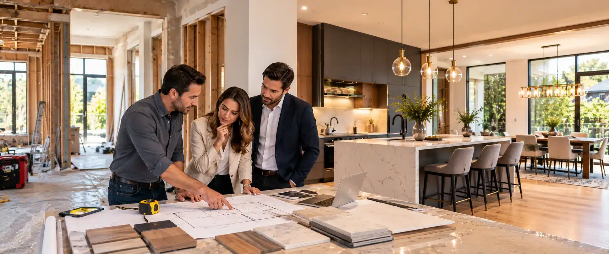 Forest Hill renovation plans and finished luxury kitchen