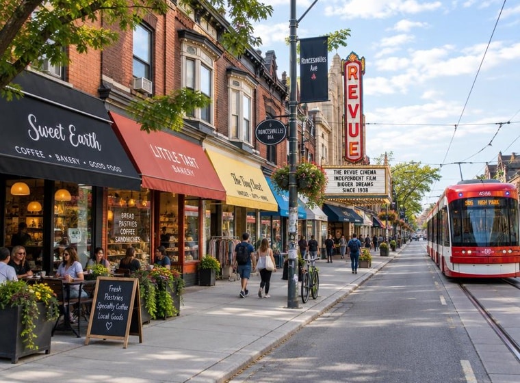 Roncesvalles homes and residential streets in Toronto