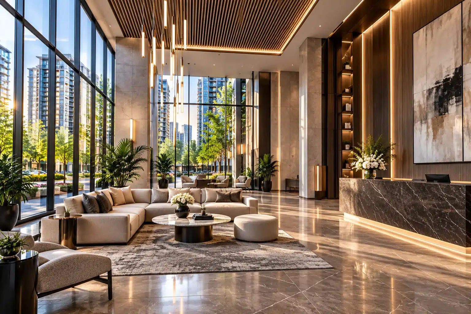 A nice luxury Condo lobby midtown toronto